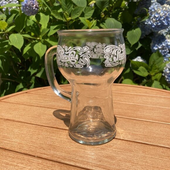 Vintage 16 oz. Pepsi Cola Clear Glass Mug - Picture 4 of 6